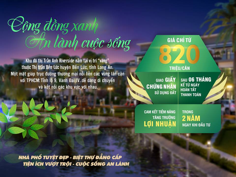 Chính thức nhận đặt chỗ dự án Trần Anh Riverside giai đoạn 2